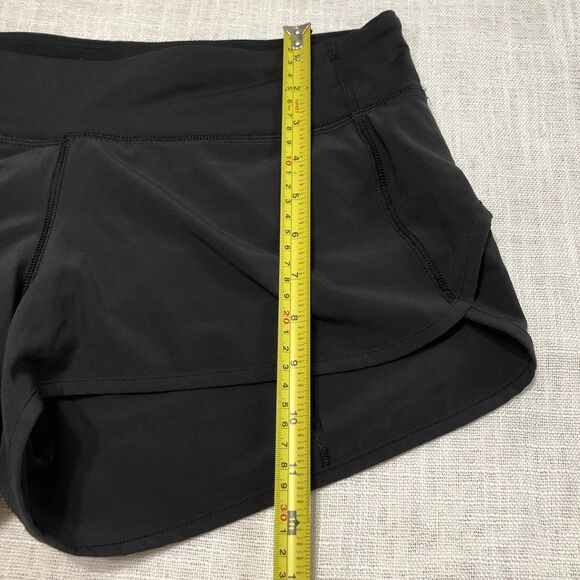 Lululemon Speed Up Shorts Womens Size 8 Black Lined Running Athleisure Gym - Picture 11 of 12